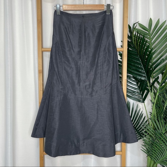 SOLD Country Road Dark Grey Linen Frill Hem Skirt 6 - Picture 3 of 12